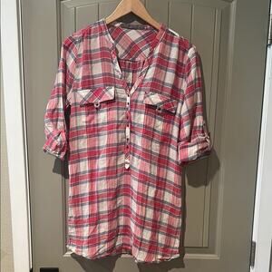 ZARA Plaid Top L